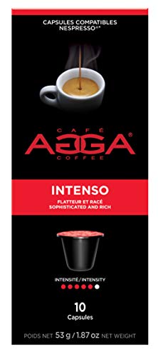 Agga Coffee, Espresso Intenso, 60 Nespresso Compatible Capsule, Intensity 5/6, Compatible with Nespresso OriginalLine Machines