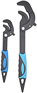 2 Pack Adjustable Wrench Pipe Adjustable Wrench Universal Key Open End Multi Function Tool Carbon Steel Monkey Spanner Plumber Hand Tools 0.6-2.4/14mm-60mm