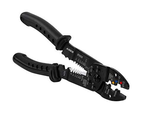 ARES 21002-9-inch Wire Stripper, Crimper, and Cutter Electrical Multi-Tool - Crimp Insulated, Non-Insulated and Ignition Terminals - Strip and Cut 8-22 AWG Stranded and 10-24 AWG Solid Wire