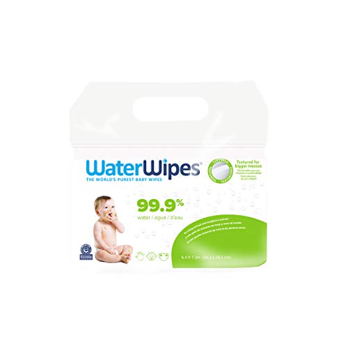 WaterWipes Textured, Sensitive, Unscented Baby and Toddler Soapberry Wipes, 4 Packs (240 Wipes)