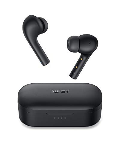 AUKEY True Wireless Earbuds, Bluetooth 5 Headphones with Immersive Sound, 30-Hours Playtime, USB C Quick Charge, IPX6 Water-Resistant, Noise Cancelling Mics Earphones for iPhone and Android