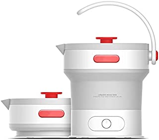 LtaoL 0.6l Electric Handheld Folding Water Kettle, Stainless Steel Heating Plate Heat Resistant Auto Power-Off Protection Quick Boiling, for School Travel