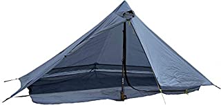 Six Moon Designs Lunar Solo Gray 1 Person Ultralight Tent. 26 oz. Backpacking Tent. 100% Silicone Coated Polyester Material for Reduced Fabric Stretch & Volume. Trekking Pole Setup.