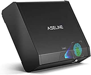 ASELINE Gun Safe Box Gun Safes for Pistols, Smart Pistol Safe for Home, Protable Handgun Safe for 2 Pistols, Biometric Safe Quick Access, Silent Mode, Auto Open Lid