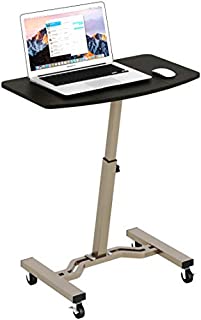 SHW Height Adjustable Mobile Laptop Stand Desk Rolling Cart, Height Adjustable from 28'' to 33''