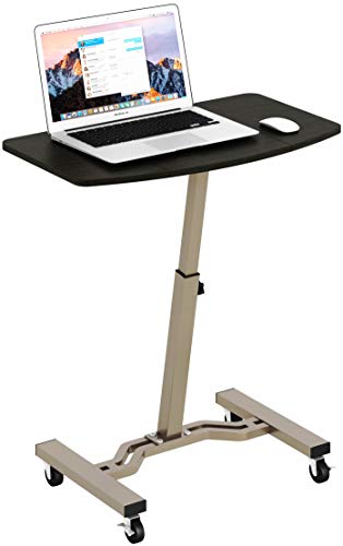 SHW Height Adjustable Mobile Laptop Stand Desk Rolling Cart, Height Adjustable from 28'' to 33''