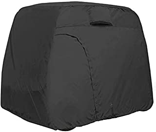 Explore Land 600D Waterproof Golf Cart Cover Fits for Most Brand 4 Passengers Golf Cart (Black)