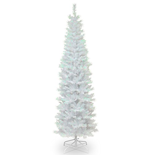 National Tree Company Artificial Christmas Tree | Includes Stand | White Iridescent Tinsel - 7 ft
