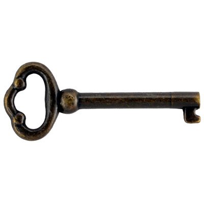 Antique Brass Plated Hollow Barrel Skeleton Key for Antique Cabinet Doors, Grandfather Clocks, Dresser Drawer - Vintage, Old Furniture | KY-2AB (1)