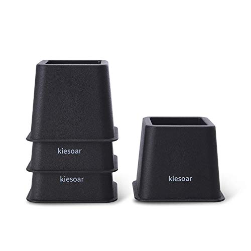 Kiesoar Bed Risers 3 Inch Furniture Risers Bed Risers Heavy Duty for Bed, Table and Sofa Table Risers Set of 4 Black