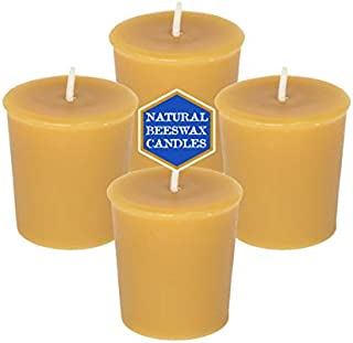 Natural Beeswax Votive Candles - 100% Pure Beeswax (4-Pack)