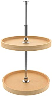 Rev-A-Shelf 4WLS072-18-52 18 Inch Wooden Full Circle 2 Shelf Spinning Lazy Susan Turntable Storage Organizer for Upper Wall and Corner Kitchen Cabinets