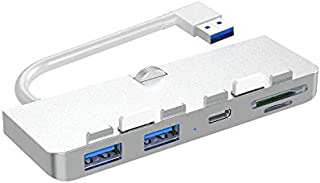 iMac Hub Adapter, Rocketek Aluminum 3-Port USB 3.0 Hub Adapter with USB-C Data Port, 2 USB 3.0 Port, SD/Micro SD Card Reader Combo USB 3.0 Clamp Hub Pro - Compatible with 2017 iMac and iMac Pro