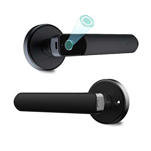 Fingerprint Door Lock, SMONET Electronic Biometric Smart Deadbolt Keyless Entry Digital Door Lock for Bedroom,Key Handle Door Lever, Auto Lock,Security for Front Door, Home,Office,Apartment