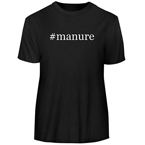 One Legging it Around #Manure - Hashtag Men's Funny Soft Adult Tee T-Shirt, Black, Medium