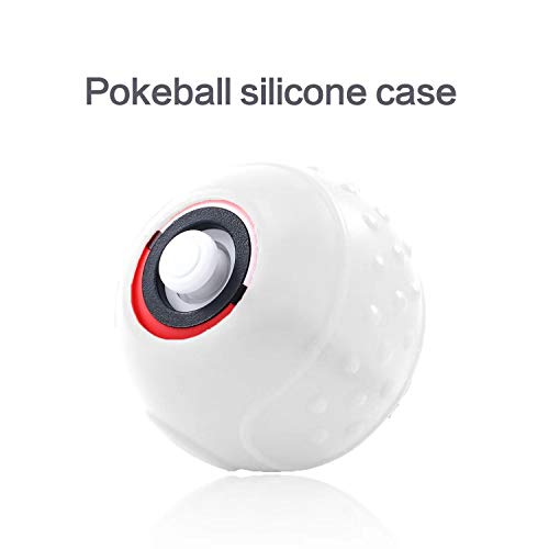 Silicone Grip Case for Poke Ball Plus Controller, Accessories Rubber Skin Protective Cover Case Compatible with Nintendo Switch Pokemon Lets Go Pikachu Lets Go Eevee Poke Ball Plus - White