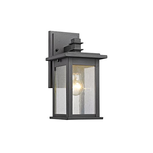 Chloe Lighting Tristan Transitional 1 Light Black Outdoor Wall Sconce 12