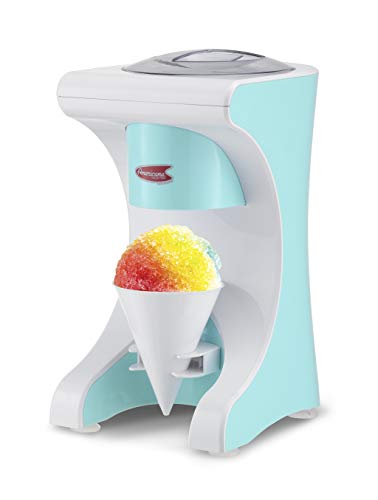 Elite Gourmet EIC-629 Electric Countertop Snow Cone Hawaiian Shave Ice Machine, Kid-Friendly Party Summer Treat Maker, Blue, Large, White