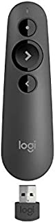 Logitech R500 Laser Presentation Remote Clicker with Dual Connectivity Bluetooth or USB for Powerpoint, Keynote, Google Slides, Wireless Presenter - Black