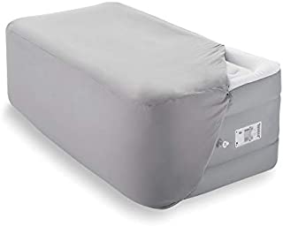 Brookstone Innovations Perfect Air Bed with Built-in Switch Automatically Inflates & Deflates - Includes Fitted Sheet and Carrying Case - Twin Size Mattress - 24