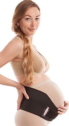 GABRIALLA Elastic Maternity Support Belt, Prevent Lower Back Pain and Stretch Marks, Soft/Lightweight/Breathable Pregnancy Belly Band, Best Belly Band for Running and Exercising Moms, MS-96 BL Large