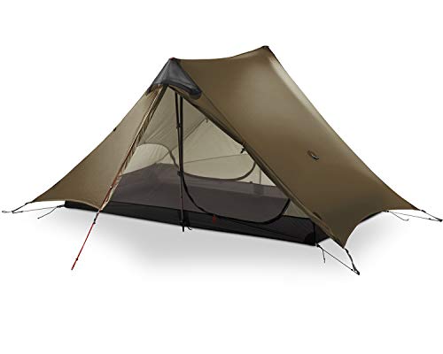 MIER Ultralight Tent 3-Season Backpacking Tent for 1-Person or 2-Person Camping, Trekking, Kayaking, Climbing, Hiking (Trekking Pole is NOT Included), Khaki, 2-Person