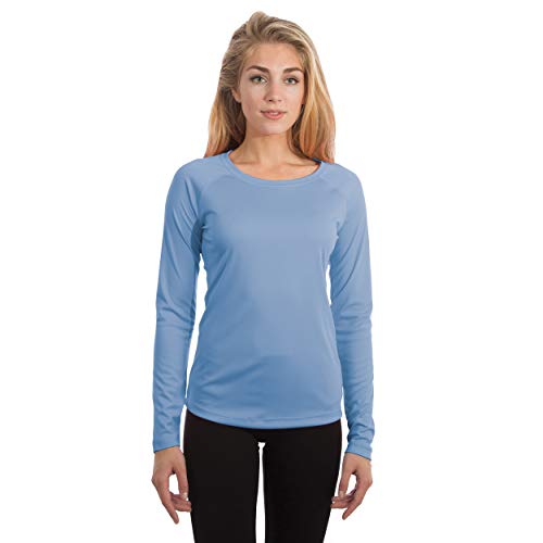 Vapor Apparel Womens UPF 50+ UV Sun Protection Long Sleeve Performance Slim Fit T-Shirt for Sports and Outdoor Lifestyle, Small, Columbia Blue
