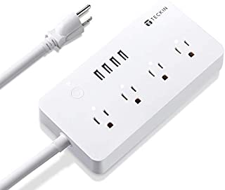 Smart Power Strip WiFi Power Bar 3.28ft Extension Cord Compatible with Alexa,Google Home, TECKIN Surge Protector with 4 USB Charging Ports and Smart AC Plugs for Multi Outlets