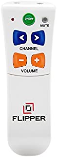 Flipper Big Button TV Remote for Elderly - Universal Simple to Read, Proprietary Favorite Channels, Supports IR TVs, Cable, Satellite & Soundbars -