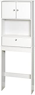 Zenna Home Drop Door Over the Toilet Bathroom Spacesaver, Bath Storage Shelves, White