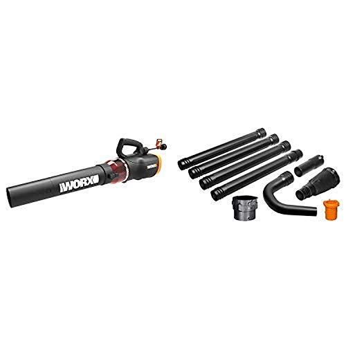 WORX WG520 Turbine 600 Electric Leaf Blower, Black with WA4094 GUTTERPRO Universal Gutter Cleaning Kit, 11 Reach