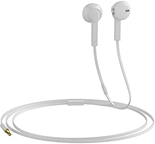 Headphones with Microphone Certified in-Ear Headphone 3.5mm Noise Isolating Earphones Headset for Laptop Tablet Android Smartphones (White) 1-Pack