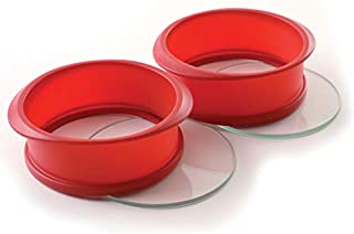 Norpro, Red 3898 5 Inch Silicone/Glass Bottom Cheesecake Pans, Set of 2