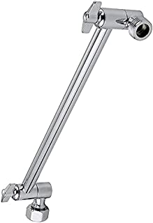 SparkPod Adjustable Shower Arm Extension Brass with High Polished Colors (11 inch, Chrome)