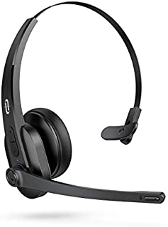 TaoTronics Trucker Bluetooth Headset with Microphone, Wireless Cell Phone Headset Noise Cancelling Mic, On Ear Bluetooth Headphones Bluetooth 5.0 34H for Home Office Online Class PC Call Center Skype