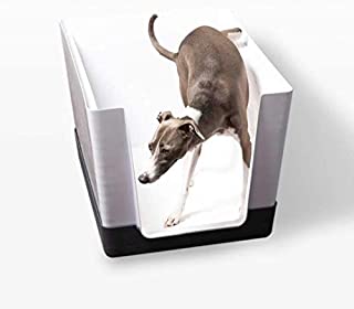 Doggy Bathroom Dog Litter Box - Indoor Dog Potty with Vertical Pee Pads for Male Dogs (Dark Grey)