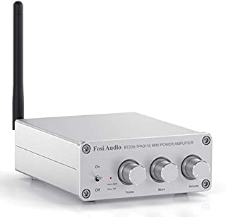 [2020 Upgraded] Bluetooth 5.0 Amplifier Stereo Audio Amp Receiver, 2 Channel Mini Hi-Fi Class D Integrated Amp, for Home Passive Speakers (BT20A-S)