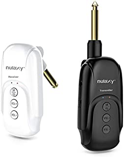 Nulaxy 2.4GHz Wireless Guitar System Built-in Rechargeable Lithium Battery, Wireless Guitar Transmitter Receiver Set Support Multi Channels for Electric Guitar Bass