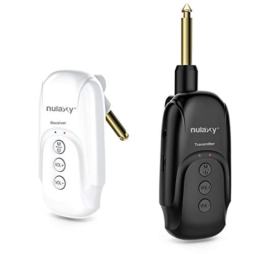 Nulaxy 2.4GHz Wireless Guitar System Built-in Rechargeable Lithium Battery, Wireless Guitar Transmitter Receiver Set Support Multi Channels for Electric Guitar Bass