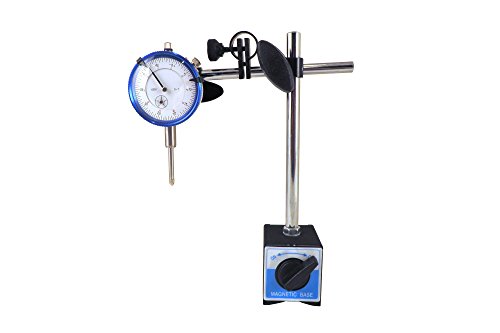 Magnetic Base with Fine Adjustment and SAE Dial Test Indicator with 0.0005: Resolution (half a thousandth), 1