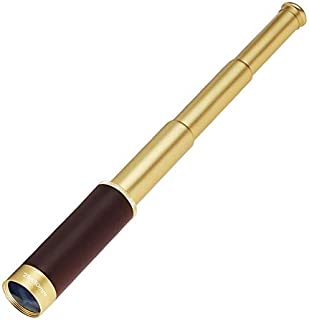 Telescope Brass Spyglass Pirate Monocular, Waterproof Pocket Mini Telescope Monocular, 25x30 Zoomable Collapsible Vintage Monocular for Navigation Voyage View Watching Games Travel Hiking Hunting