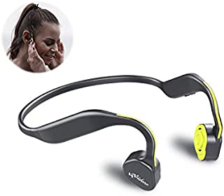 Bone Conduction Headphones Bluetooth V5.0 - Vidonn F1 Sports Open Ear Wireless Headset Sweatproof w/Mic - for Cycling Running Driving Gym - Yellow