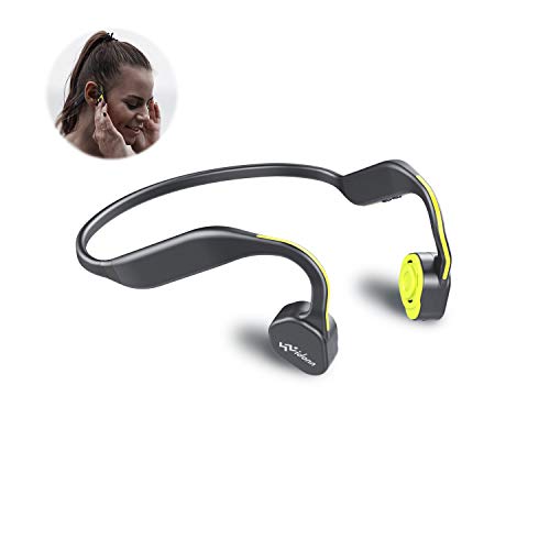 Bone Conduction Headphones Bluetooth V5.0 - Vidonn F1 Sports Open Ear Wireless Headset Sweatproof w/Mic - for Cycling Running Driving Gym - Yellow