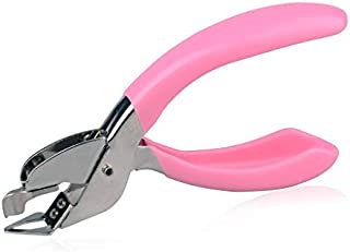 Flammi Handheld Staple Remover Lifter Opener Spring-Loaded Staple Puller for Office School Home Use (Pink)