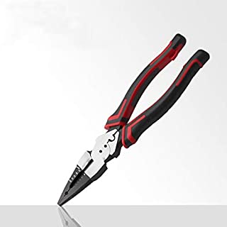 IOppWin Linemans Pliers Multi-Purpose Electrician Nose Plier Combination Pliers for Linesman with Wire Stripper/Crimper/Cutter Function 8 in 1 Heavy Duty Side Cutting High-Leverage Plier