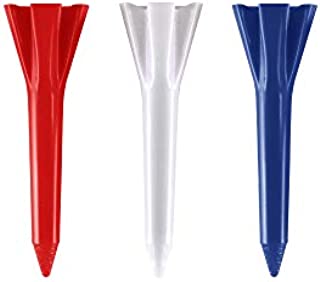 Izzo Plastic Golf Tees, Red/White/Blue Mix