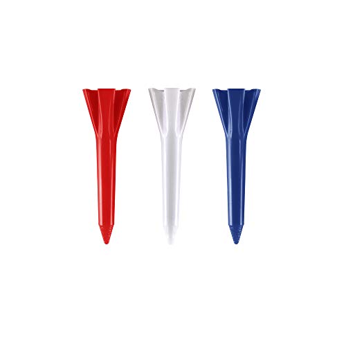 Izzo Plastic Golf Tees, Red/White/Blue Mix