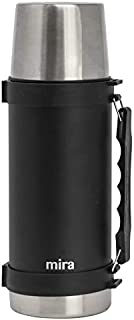 MIRA Classic Stainless Steel Vacuum Wide Mouth Thermos | Leak-proof Double Walled Insulated Camping Flask | Beverage Bottle Keeps Your Drink Hot & Cold | 1 L (34 oz) | Black