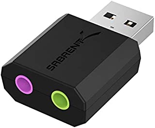 Sabrent USB External Stereo Sound Adapter for Windows and Mac. Plug and Play No Drivers Needed. (AU-MMSA)