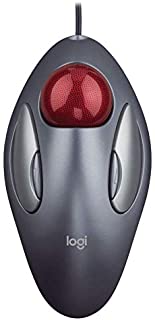 Logitech Trackman Marble Trackball Mouse  Wired USB Ergonomic Mouse for Computers, with 4 Programmable Buttons, Dark Gray